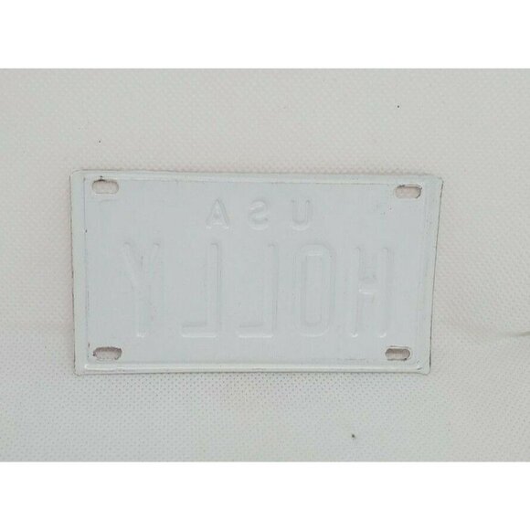 Holly Personalized Mini License Plate – Red & White Collectible Bike Tag - Picture 5 of 9